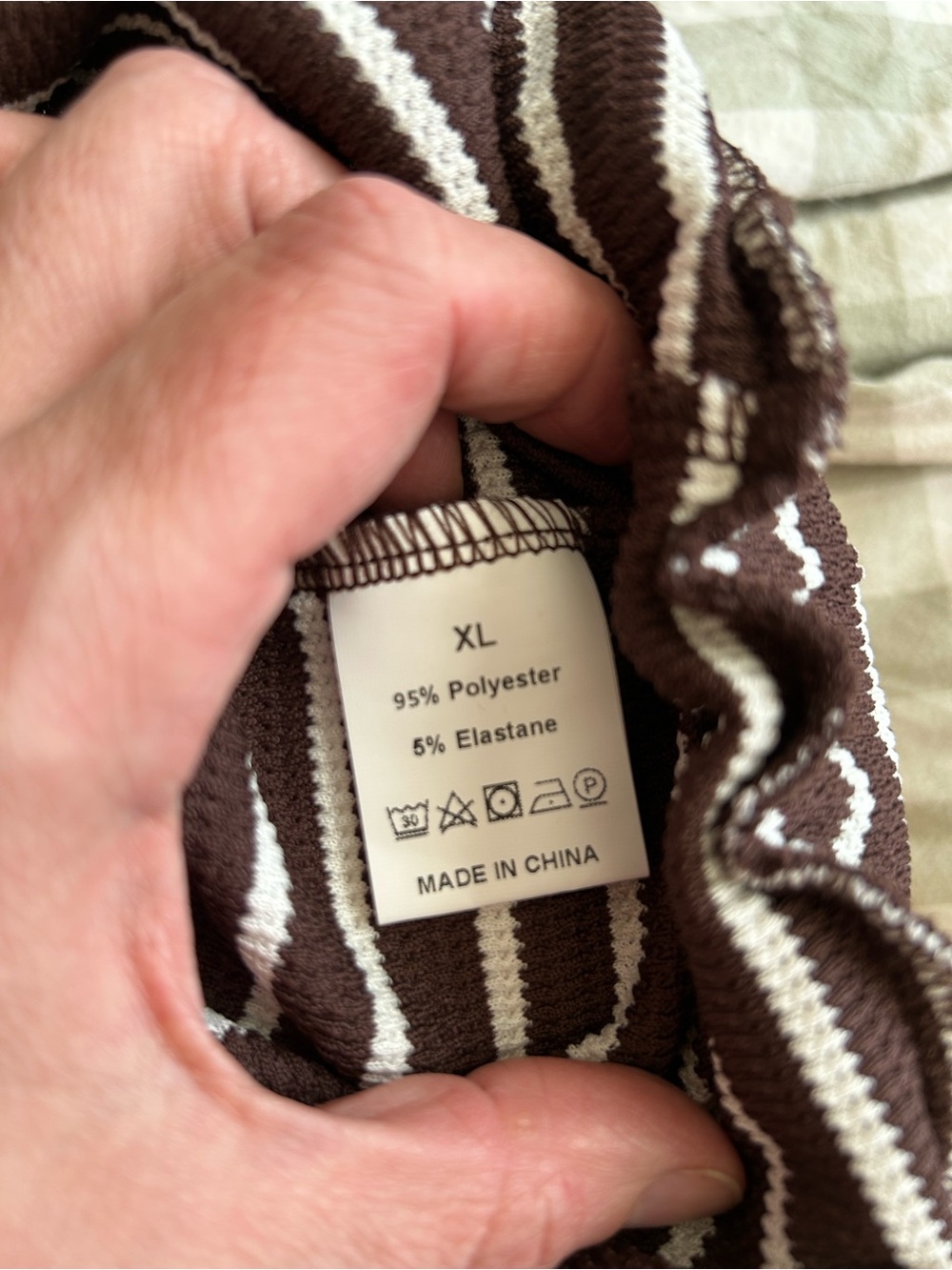 Amazon Striped Brown & Cream Wide-Leg Pants - Women's - Picture 5 of 5